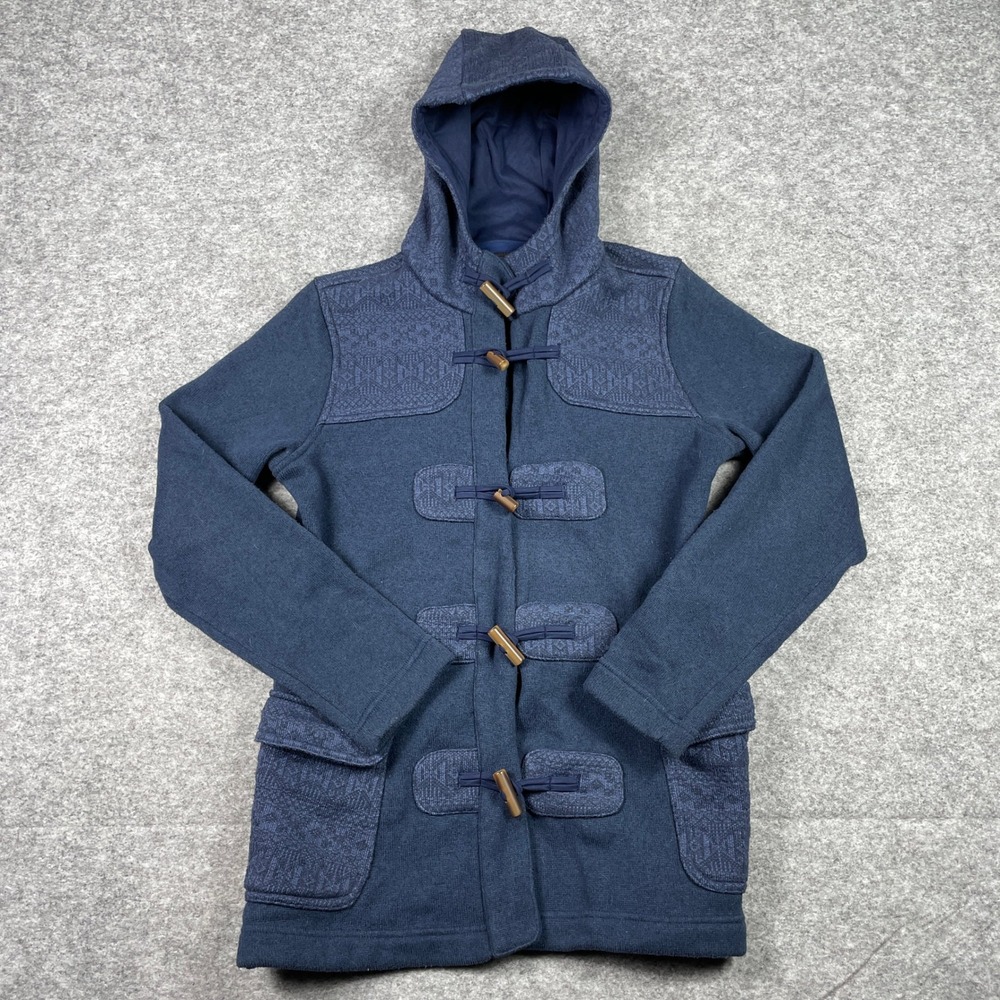 Patagonia Icelandic Toogle Duffle Coat Womens M Blue Hooded Better Sweater Parka